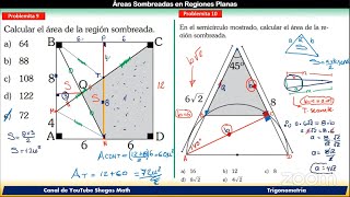 📐🤯FULL EJERCICIOS de ÁREAS SOMBREADAS en Regiones Triangulares [upl. by Ahasuerus]