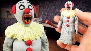 Making PENNYWISE GRANNY in POLYMER CLAY👵🤡 [upl. by Greenebaum]