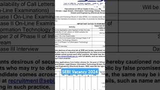 SEBI Vacancy 2024 viral shortsviral viralshorts shortsfeed shorts vacancy sebi govtjobs job [upl. by Stevens130]