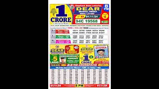 Nagaland lottery result today 8pm 01112024  morning Nagaland State Lottery Result Pdf [upl. by Ettelorahc]