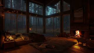 Sleep Better Tonight with rain and fireplace Rain Sounds for Relaxing [upl. by Latoniah164]