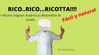 RICOTA casera en 3´ más RECETA original 👉 REDONDITOS de RICOTA👈 👌para rellenos dulces o salados [upl. by Ronile]