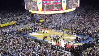 Crowd Reaction  UNC Marcus Paige 3 pointer  Villanova Kris Jenkins Game Winner  NRG Stadium [upl. by Peony]