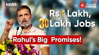 Rahul Gandhi Promises 30 lakh Jobs Rs 1 Lakh In Bank Accounts  Rahul Gandhi Telangana [upl. by Ordnasela]