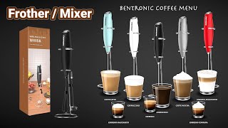 Double Whisk Milk Frother Handheld Electric Mixer Black Featuring Dalgona Coffee coffee [upl. by Georgina]