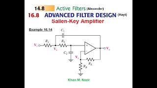 ENA 148 168 Hayt Advance filter design SallenKey Filter In English [upl. by Abroms]