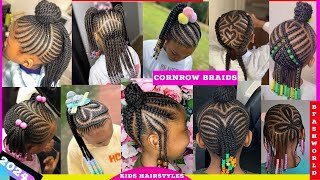 2024 Cute Little Girls Cornrows Braids Hairstyles Ideas Back To School Braids Hairstyles For kids [upl. by Kenna151]