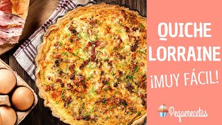 QUICHE LORRAINE LA REINA DE LAS QUICHES  RECETA FÁCIL  PEQUERECETAS [upl. by Donoho]