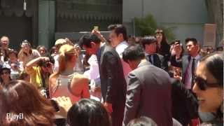 FANCAM 20120623 Lee Byung Hun amp Ahn Sung Ki Hand amp Footprint Ceremony  Graumans Chinese Theatre [upl. by Ociredef220]