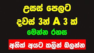 උසස් පෙළට දවස් 3න් A 3 ක්  how get 3 A s for AL exam 2024 2025 al exam study tips news [upl. by Ozne]