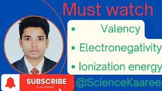 Valency  Electronegativity and Ionization energy Classification of elements Class10 part5 [upl. by Harim855]