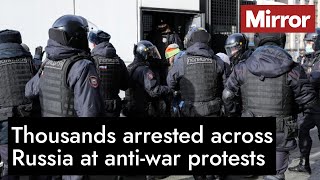 Thousands arrested across Russia at anti war protests [upl. by Naginarb]