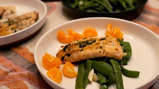 Pan Fried Salmon with Skin String Beans and Mandarins 🌺 Feast of St John the Baptist [upl. by Allak156]