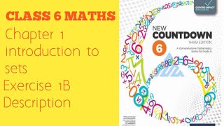 New oxford Countdown book maths class 6 Chapter introduction to sets Exercise 1B description [upl. by Nhoj]