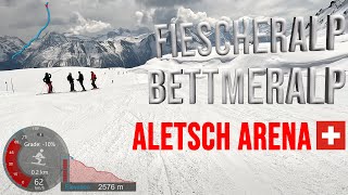 4K Skiing Aletsch Arena Bettmeralp Starting From Fiescheralp Wallis Switzerland GoPro HERO11 [upl. by Ardnu475]