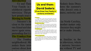 Us and them  David Sedaris Instant Essay for ExamSuccess EnglishPartIIARsummaryguidance viral [upl. by Mada]