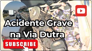 Acidente Grave na Via Dutra Trânsito Parado e 20 Km Concreto Usinado [upl. by Laud412]