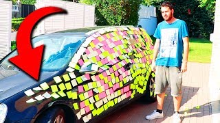 BROMA A MI AMIGO LLENO SU COCHE DE POSTIT pasa vergüenza  BROMA MUY PESADA [upl. by Nylaret]