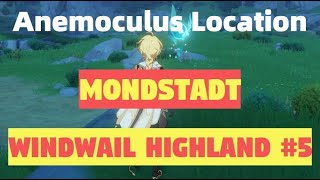 Anemoculus 339 Location Mondstadt Windwail Highland 5  Genshin Impact [upl. by Artinad368]