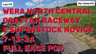 WERA  GRATTAN RacewayE Superstock NoviceNinja 300 Race Winner POV7132024 [upl. by Elleiram]