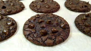 Easy Double Chocolate Chip Cookies  Soft and Chewy  No Chill Needed [upl. by Melnick567]