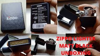 ZIPPO LIGHTER MATT BLACK UNBOXING [upl. by Asselam945]