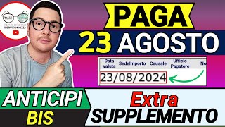 Inps PAGA 23 AGOSTO ➜ ANTICIPO DATE PAGAMENTI ADI ASSEGNO UNICO PENSIONI 730 NASPI BONUS 100€ SFL [upl. by Rehpotsirahc]