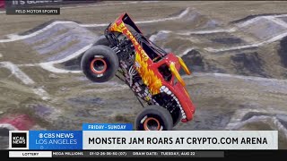 Monster Jam driver Ashley Sanford previews the Cryptocom Arena event [upl. by Clarence]