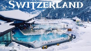 Les Bains dOvronnaz winter  Leytron Switzerland Thermal Centre 4K [upl. by Arrehs]