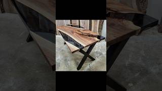 Stormy Grey Table 🌪️ epoxy diy woodworking Link In Bio For A Table Quote 👆 [upl. by Haikezeh523]