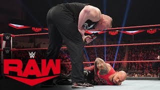 Ricochet pays a painful price for challenging Brock Lesnar Raw Jan 20 2020 [upl. by Hepsiba]