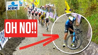 Mathieu van der Poel Rides Free While Others Walk Up The Koppenberg At The Tour Of Flanders [upl. by Loseff]