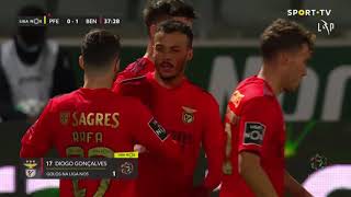 Goal  Golo Diogo Gonçalves Paços de Ferreira 01 Benfica Liga 2021 26 [upl. by Haeckel]