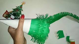 How to make a christmas tree with paper  paper craft  merry christmas easy paper craft trending [upl. by Aurie642]