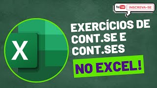 VÍDEO 32  EXERCÍCIOS NO EXCEL  FUNÇÕES CONTSE E CONTSES [upl. by Dicky]