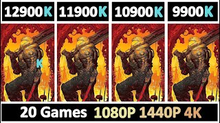 Intel I9 12900K vs 11900K vs 10900K vs 9900K  Tested 20 Games [upl. by Koerlin]