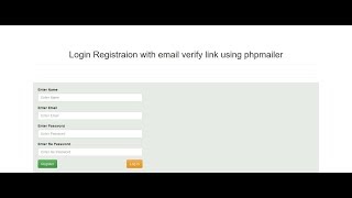 Login Registration with email verify link using phpmailer from localhost [upl. by Rebane]