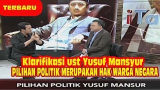 EKSKLUSIF KLARIFIKASI PEMBENARAN USTAD YUSUF MANSYUR DUKUNG JOKOWI [upl. by Panaggio]