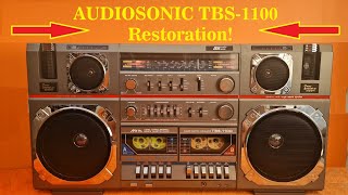 Audiosonic TBS 1100 Full restoration This is a very big boombox [upl. by Agripina]