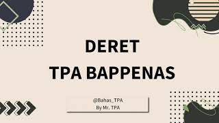 SOAL DERET TPA BAPPENAS [upl. by Ardis]