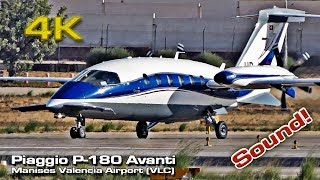 Piaggio P180 Avanti 4K HB LUT Valencia SOUND [upl. by Nappy]