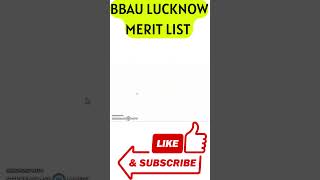 BBAU MERIT LIST kab aayegabbau merit listbbau lucknow merit list date [upl. by Plato]