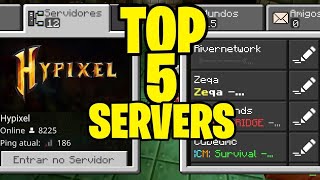 TOP 5 MELHORES SERVIDORES PARA MINECRAFT PE 121 [upl. by Connie]