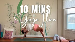 10 Mins Vinyasa Yoga Flow  Earthy Soulful Simmering Strong [upl. by Thomas]