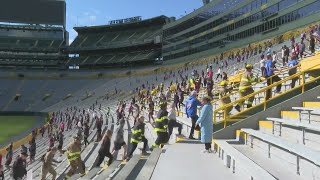 911 Memorial Stair Climb takes place at Lambeau Field for 12th year [upl. by Briant6]