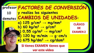 Conversiones de UNIDADES por FACTORES de Conversión Ejercicios resueltos ESO [upl. by Mattheus185]