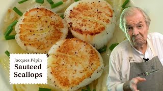 Jacques Pépins Sauteed Scallops with Endives  Cooking at Home  KQED [upl. by Ahseret]