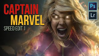 Captain Marvel Cosplay Speed Edit In Adobe Photoshop CC [upl. by Abroms]