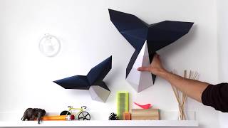 How to make a Paper Whale Tail  DIY room decoration [upl. by Cochrane916]