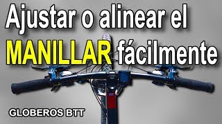 Como enderezar o alinear el manillar y dirección en la bicicleta  Globeros BTT [upl. by Nilrah505]